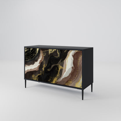Credenza a 2 ante GOLD DUST in finitura nera