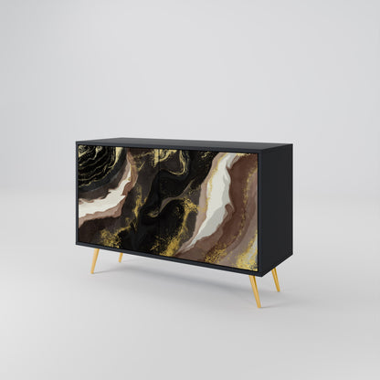 Credenza a 2 ante GOLD DUST in finitura nera