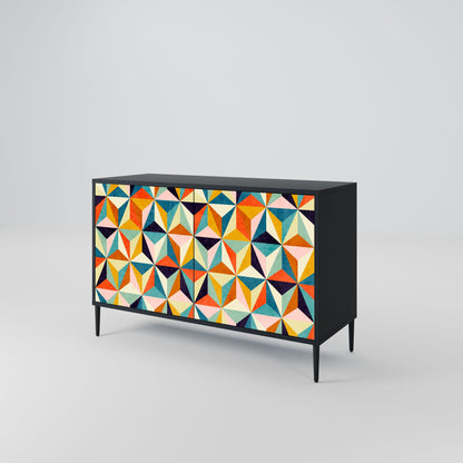 Credenza TESSELATE TREASURES a 2 ante in finitura nera