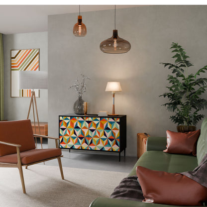 Credenza TESSELATE TREASURES a 2 ante in finitura nera