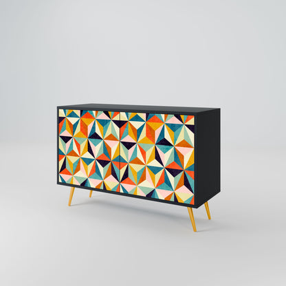 Credenza TESSELATE TREASURES a 2 ante in finitura nera