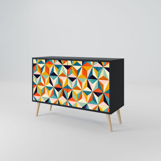 Credenza TESSELATE TREASURES a 2 ante in finitura nera