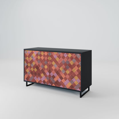 Credenza a 2 ante PAINTED SQUARES in finitura nera