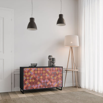 Credenza a 2 ante PAINTED SQUARES in finitura nera