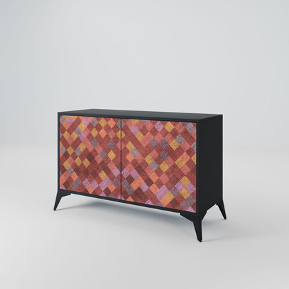 Credenza a 2 ante PAINTED SQUARES in finitura nera