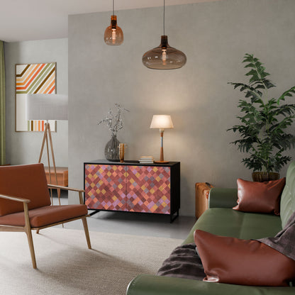 Credenza a 2 ante PAINTED SQUARES in finitura nera