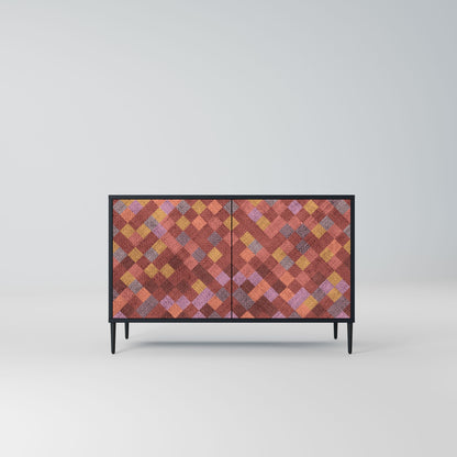 Credenza a 2 ante PAINTED SQUARES in finitura nera