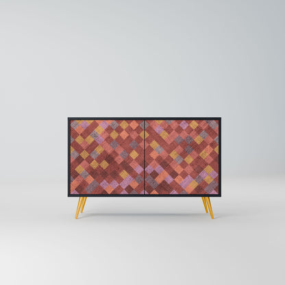 Credenza a 2 ante PAINTED SQUARES in finitura nera