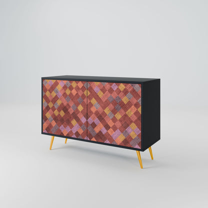 Credenza a 2 ante PAINTED SQUARES in finitura nera