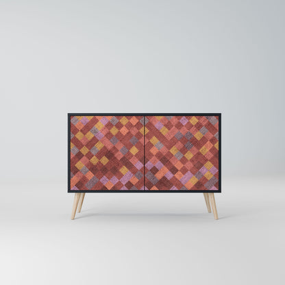 Credenza a 2 ante PAINTED SQUARES in finitura nera