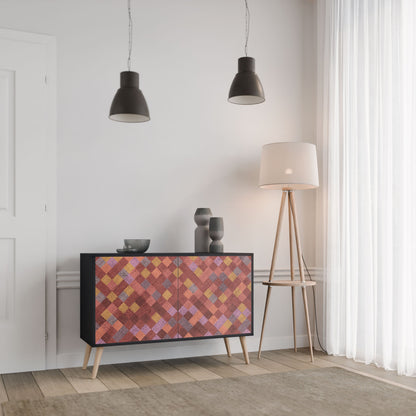Credenza a 2 ante PAINTED SQUARES in finitura nera