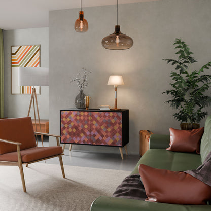 Credenza a 2 ante PAINTED SQUARES in finitura nera