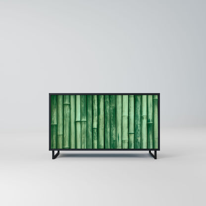 Credenza a 2 ante NATURAL GREEN in finitura nera