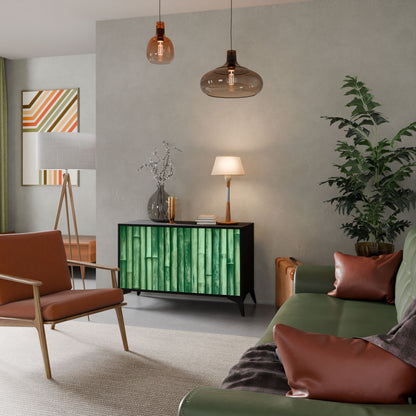 Credenza a 2 ante NATURAL GREEN in finitura nera