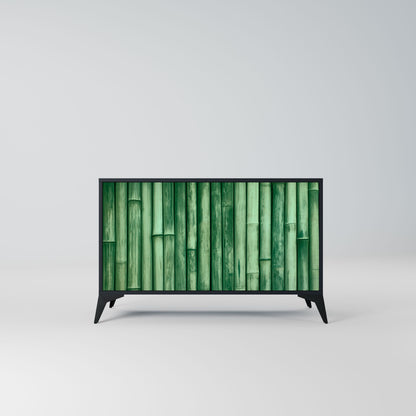 Credenza a 2 ante NATURAL GREEN in finitura nera