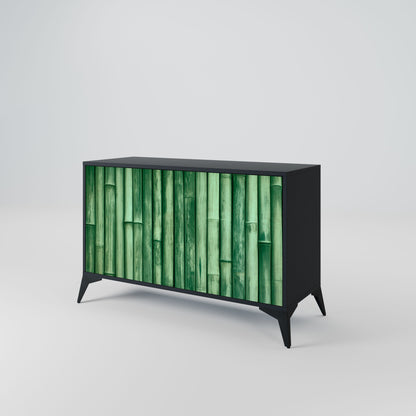Credenza a 2 ante NATURAL GREEN in finitura nera