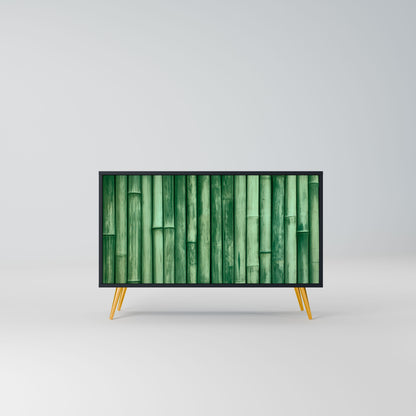 Credenza a 2 ante NATURAL GREEN in finitura nera