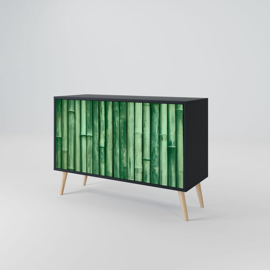 Credenza a 2 ante NATURAL GREEN in finitura nera