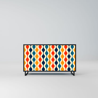 Credenza a 2 ante COLORFUL NOSTALGIA in finitura nera