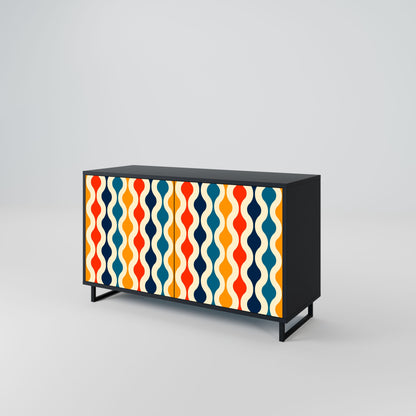 Credenza a 2 ante COLORFUL NOSTALGIA in finitura nera