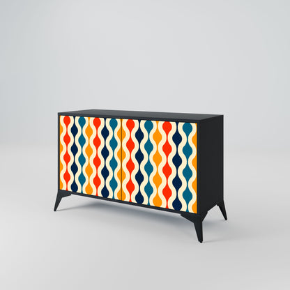Credenza a 2 ante COLORFUL NOSTALGIA in finitura nera
