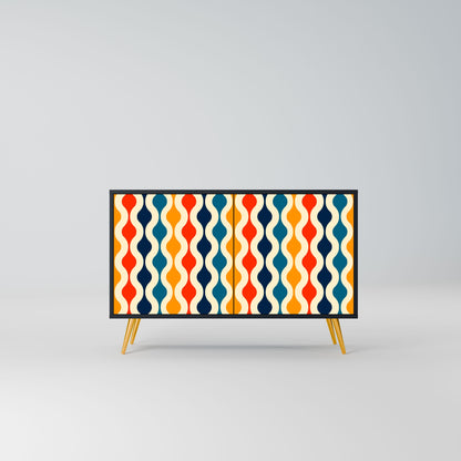 Credenza a 2 ante COLORFUL NOSTALGIA in finitura nera