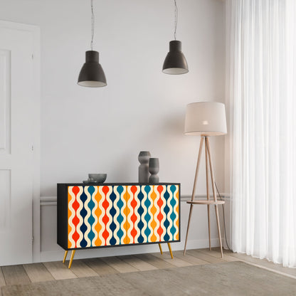 Credenza a 2 ante COLORFUL NOSTALGIA in finitura nera