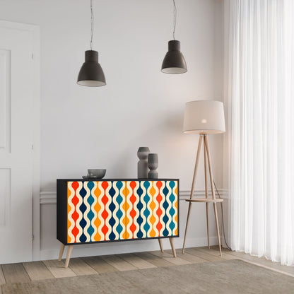 Credenza a 2 ante COLORFUL NOSTALGIA in finitura nera