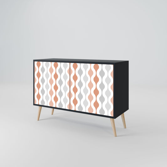 Credenza HAZY NOSTALGIA a 2 ante in finitura nera