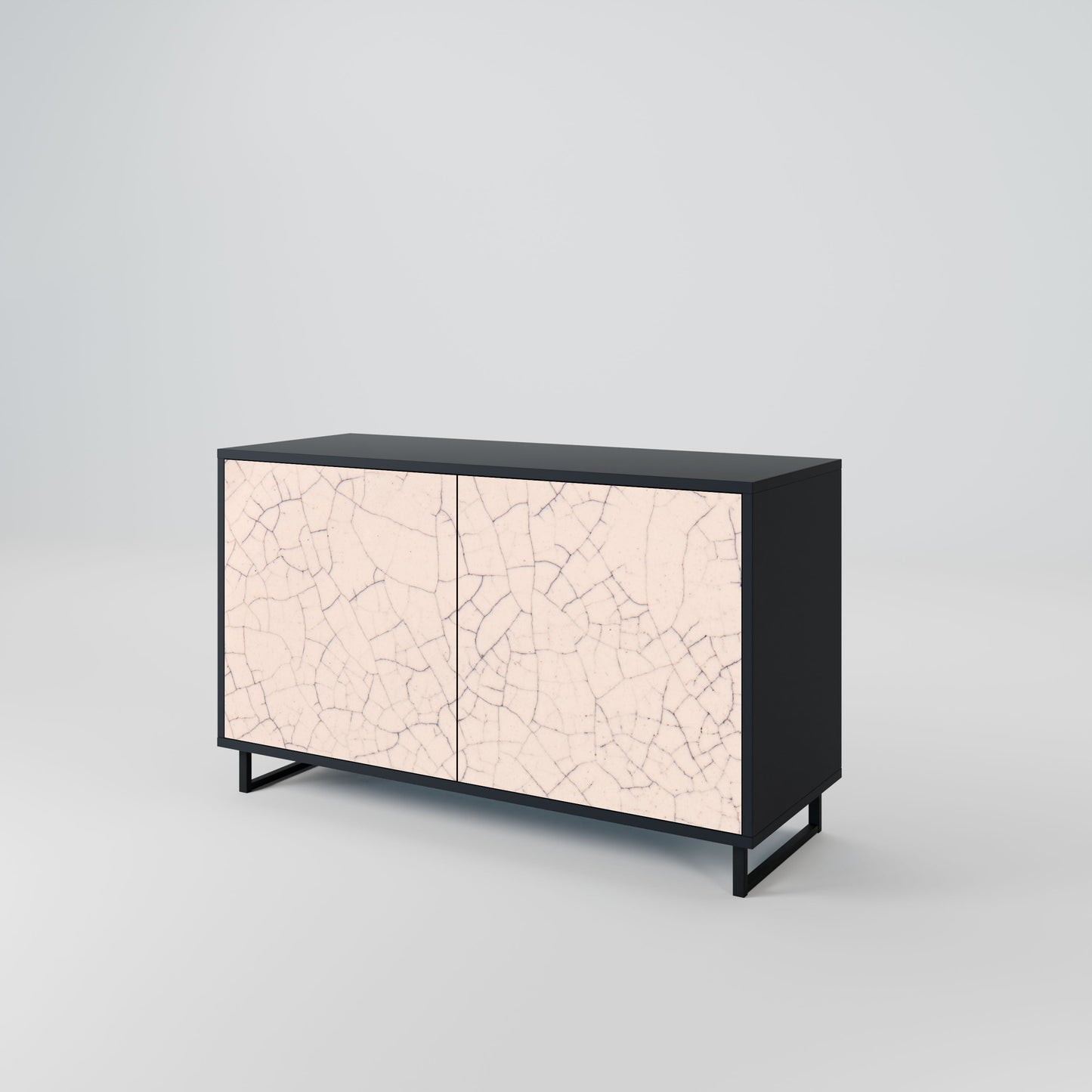 Credenza a 2 ante CERAMIC TEXTURE in finitura nera