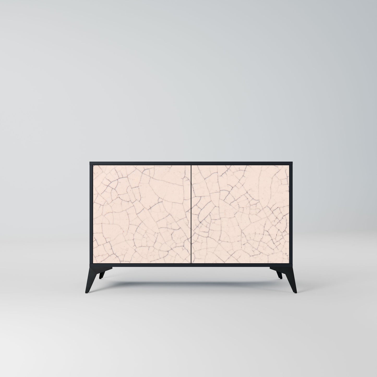Credenza a 2 ante CERAMIC TEXTURE in finitura nera
