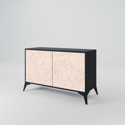 Credenza a 2 ante CERAMIC TEXTURE in finitura nera