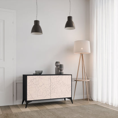 Credenza a 2 ante CERAMIC TEXTURE in finitura nera