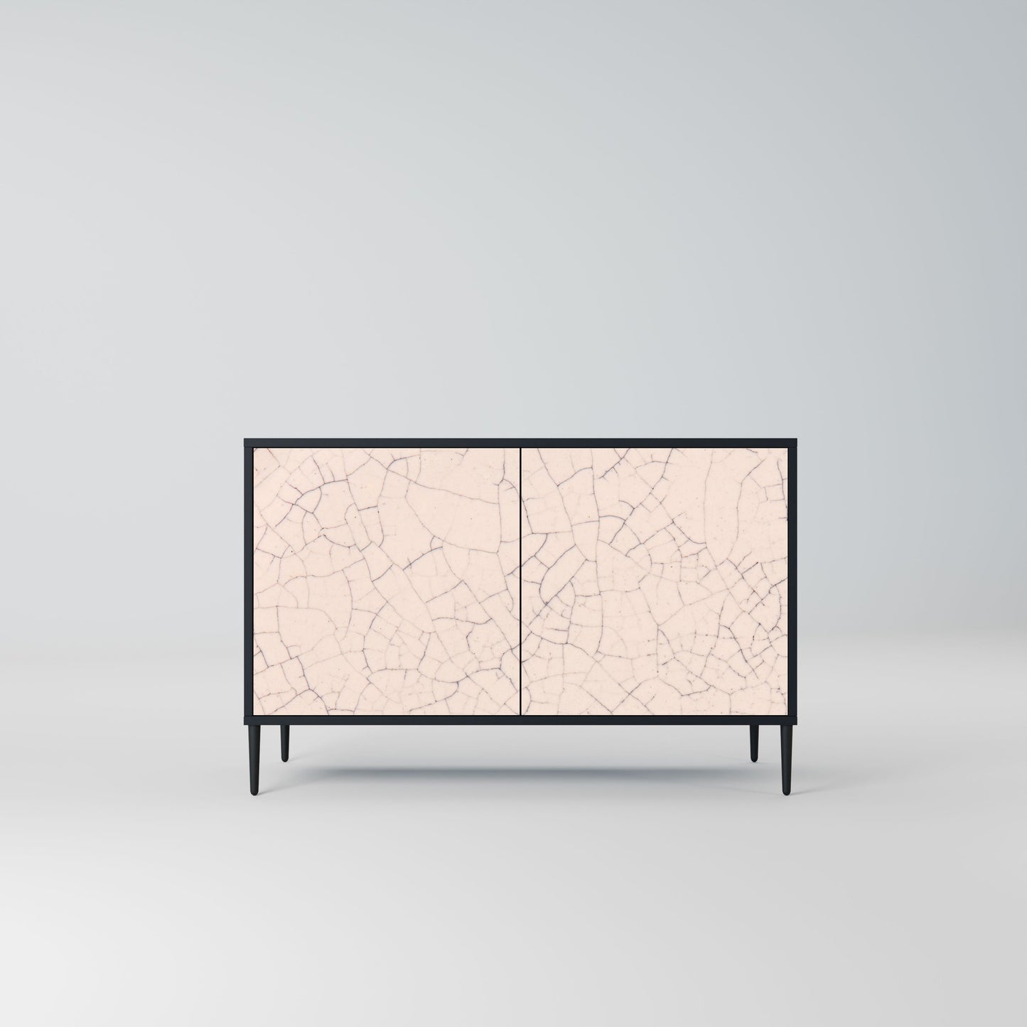 Credenza a 2 ante CERAMIC TEXTURE in finitura nera