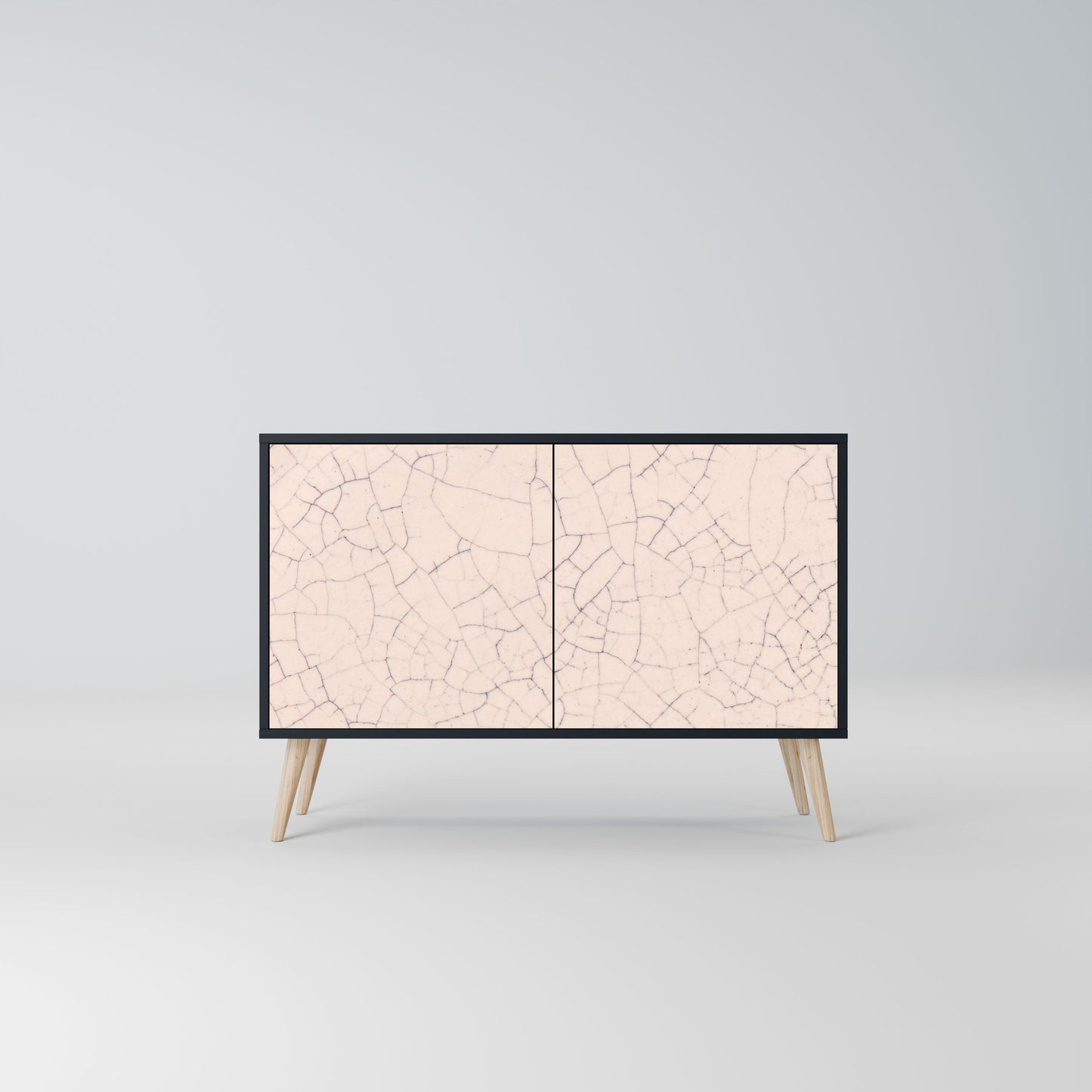 Credenza a 2 ante CERAMIC TEXTURE in finitura nera