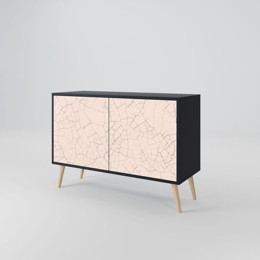 Credenza a 2 ante CERAMIC TEXTURE in finitura nera