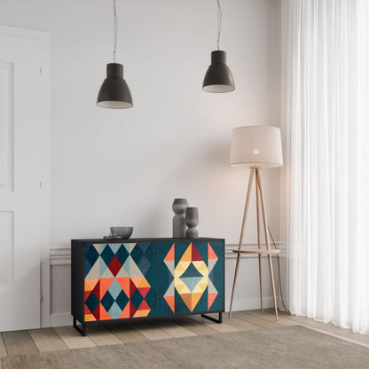 Credenza a 2 ante CRACKED ILLUSION in finitura nera