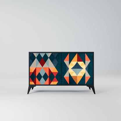 Credenza a 2 ante CRACKED ILLUSION in finitura nera