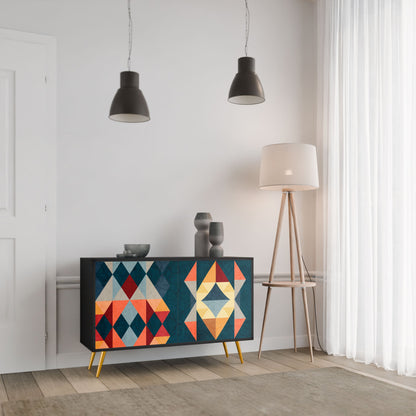 Credenza a 2 ante CRACKED ILLUSION in finitura nera