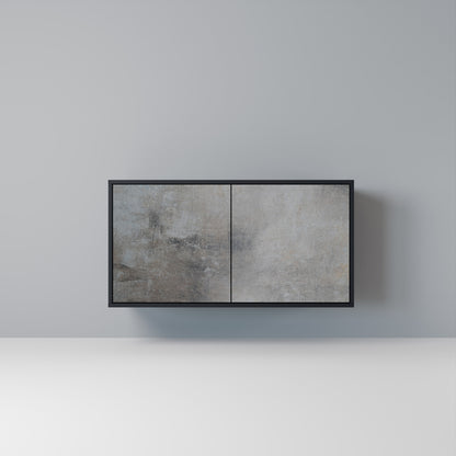 CONCRETE WALL Madia a 2 Ante in Finitura Nera