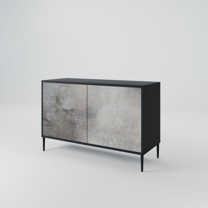 Credenza a 2 ante CONCRETE WALL in finitura nera