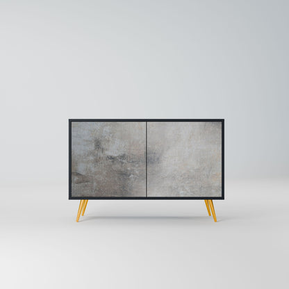Credenza a 2 ante CONCRETE WALL in finitura nera