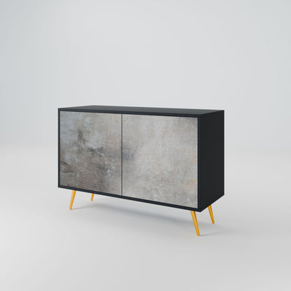 Credenza a 2 ante CONCRETE WALL in finitura nera