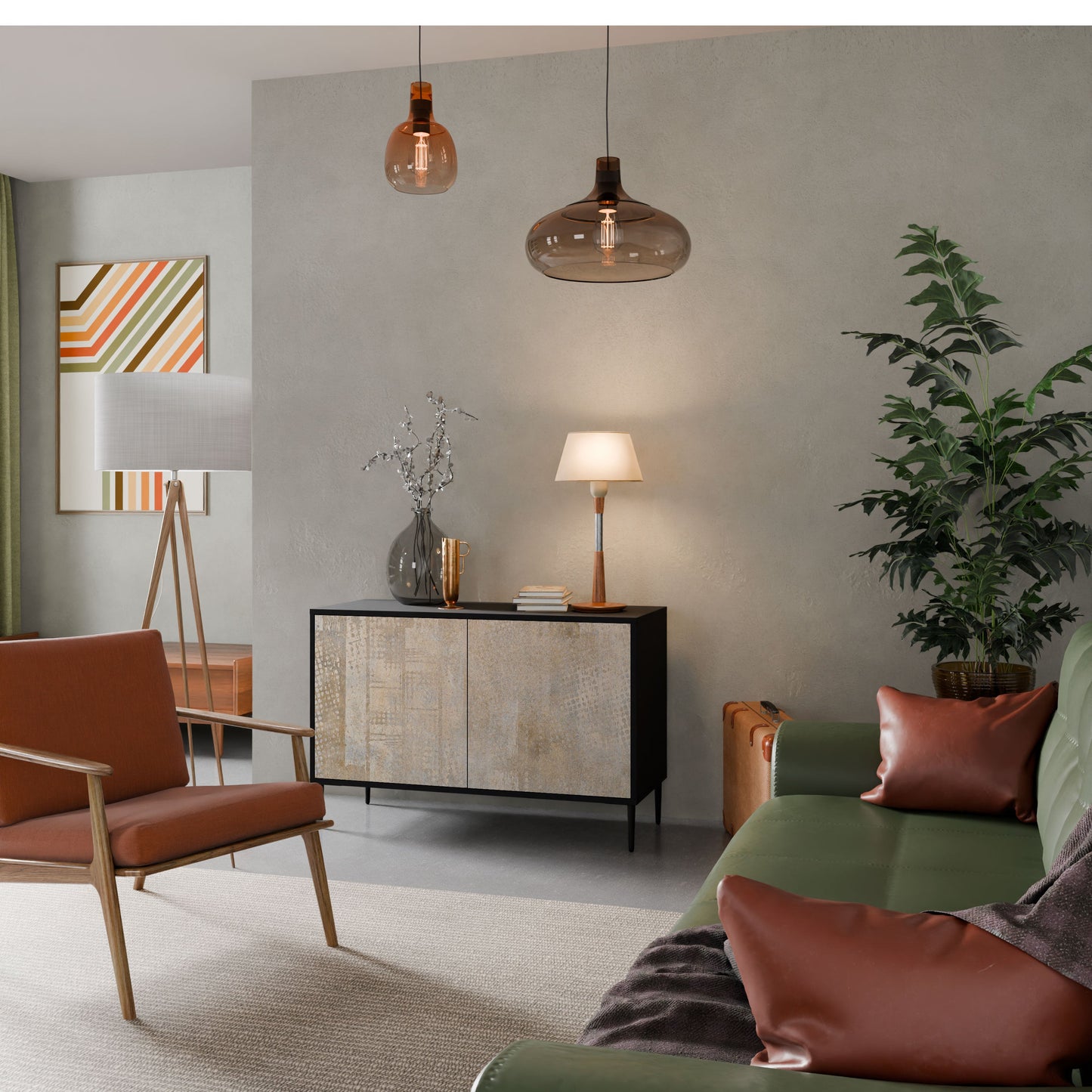 ERRORE SCHERMO Credenza a 2 ante in finitura nera