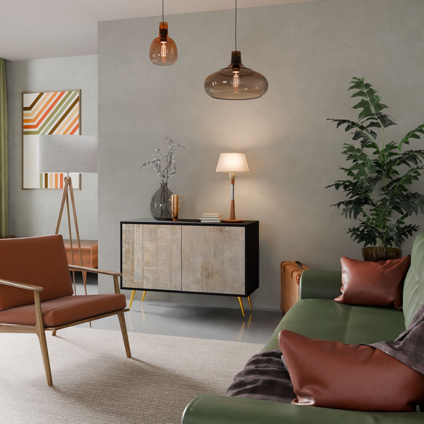 ERRORE SCHERMO Credenza a 2 ante in finitura nera