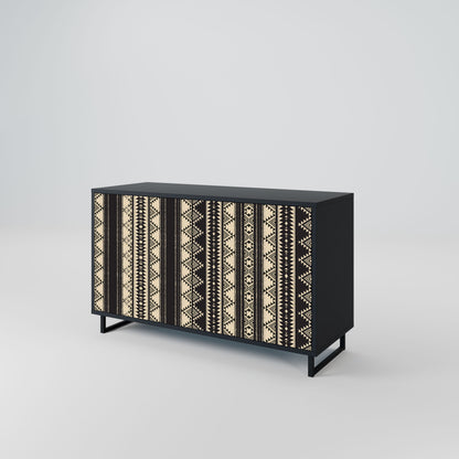 Credenza AZTEC a 2 ante in finitura nera