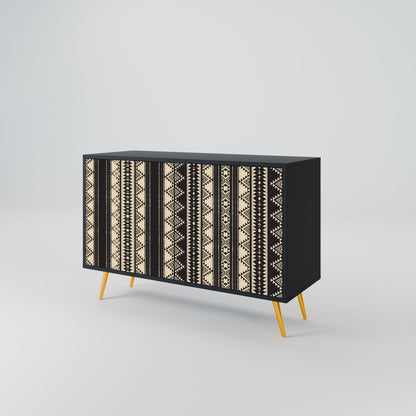 Credenza AZTEC a 2 ante in finitura nera