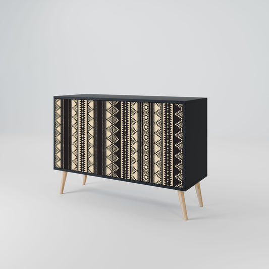 Credenza AZTEC a 2 ante in finitura nera