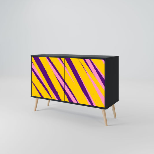 Credenza a 2 ante DREAMS COME TRUE in finitura nera
