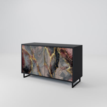Credenza a 2 ante GOLDEN TIDES in finitura nera
